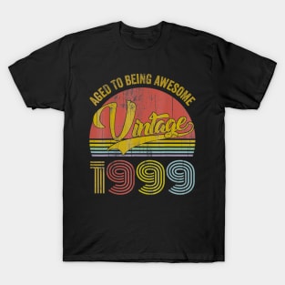 Classic 21st birthday for men women Vintage Rainbow 1999 T-Shirt